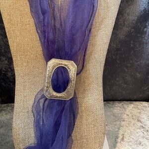 Vintage Gold Rectangular Scarf Buckle Slide / Brooch